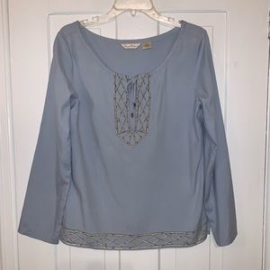 Tommy Bahama Silk Tie Front Keyhole Neckline Top